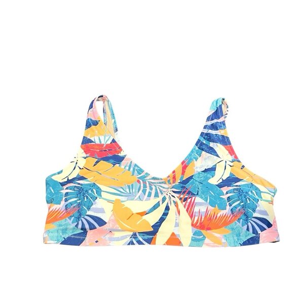 Old Navy Womens Bikini Set Mix Match 3 Pieces Tropical Leaf Skirt V-Neck Plus 2X - Picture 5 of 9